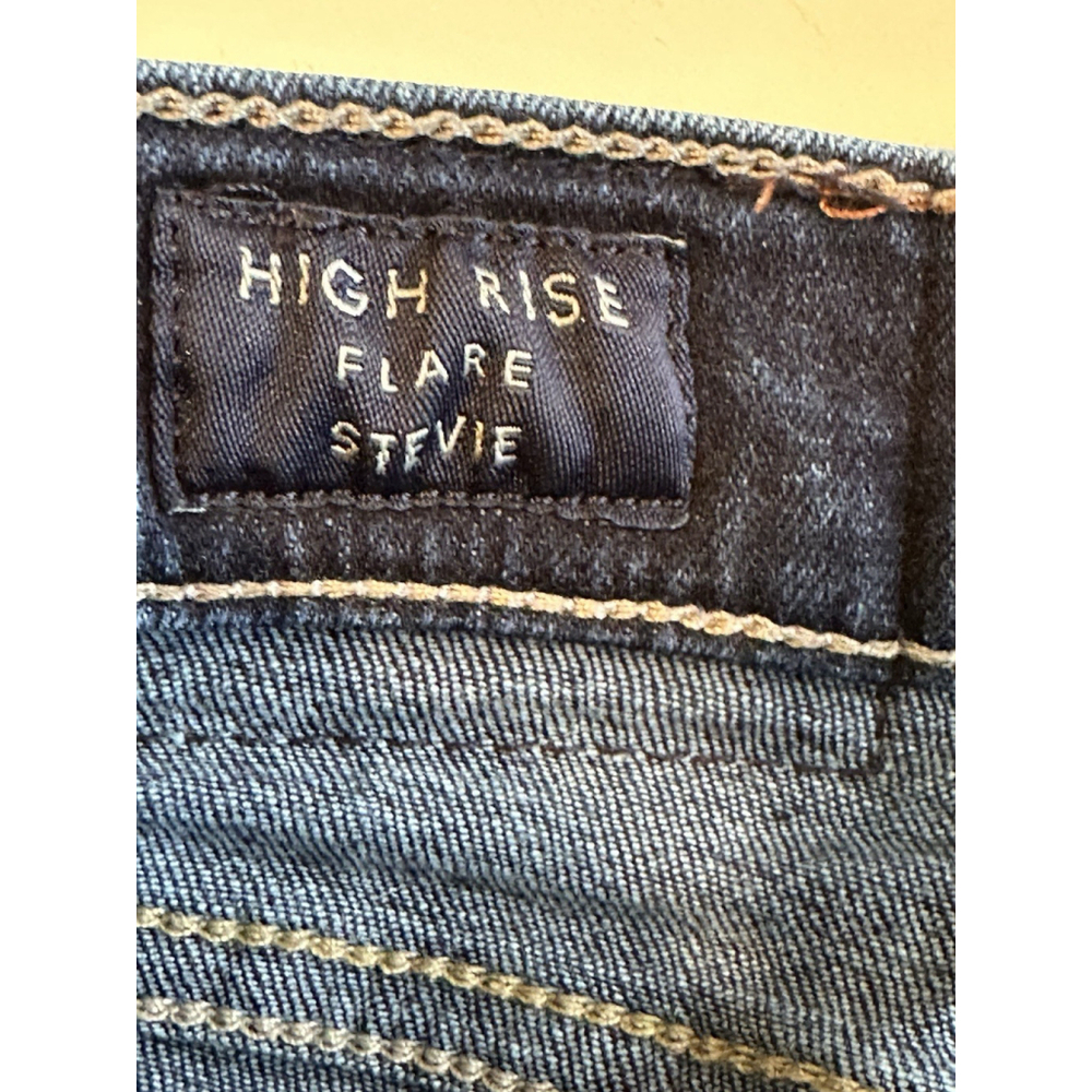 Lucky Brand High Rise Flare Stevie Denim Jeans Womens Size 14 / 32 Blue Raw Hem - Picture 8 of 16